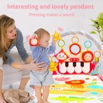 Eners Baby Gyms Play Mats Musical Activity Center Baby Piano Gym Mat Tummy Time Padded Mat for Newborn Toddler Infants(Red) - Image 6